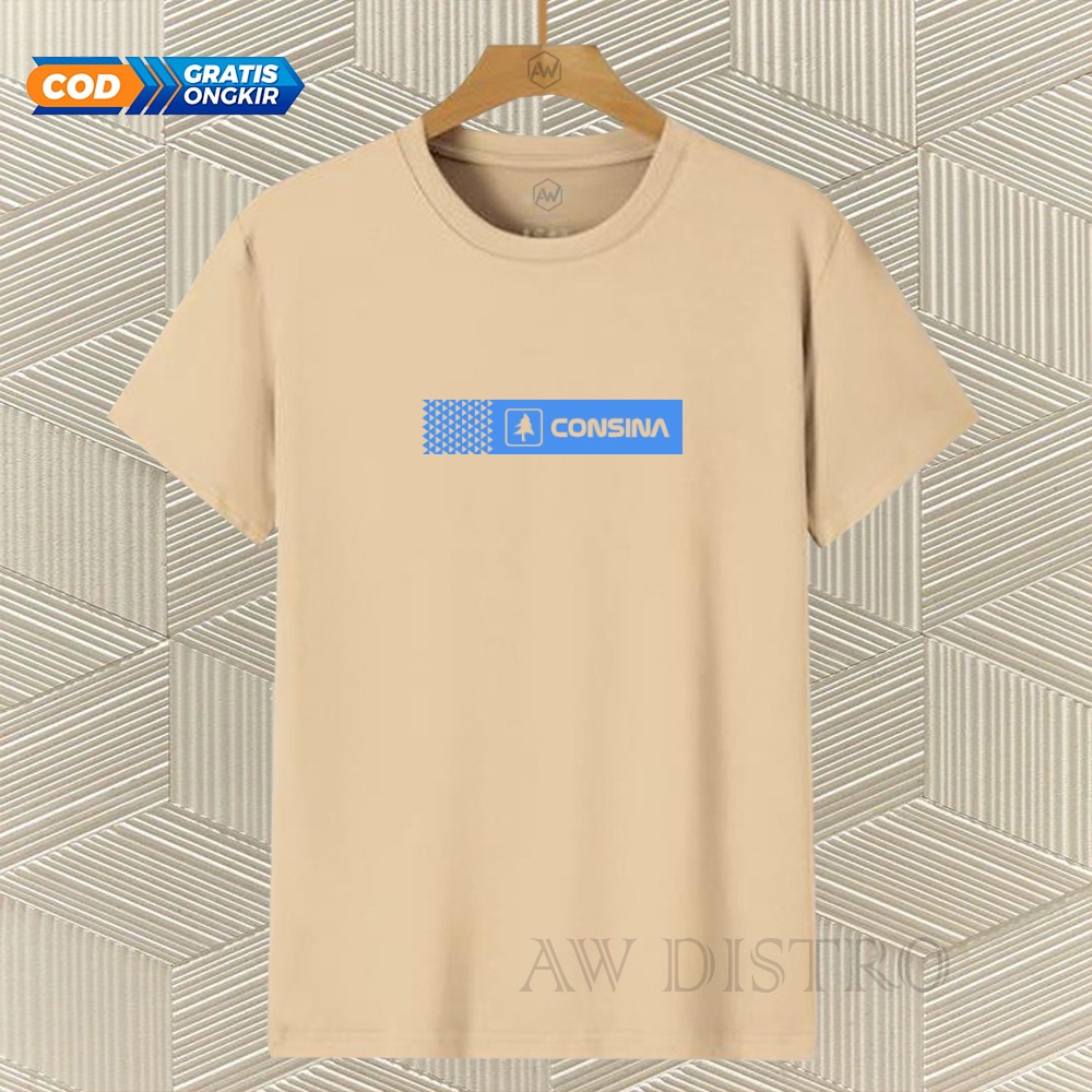 COD Baju Kaos Distro Csn Keren Text Sky Blue Premium Quality Lengan Pendek