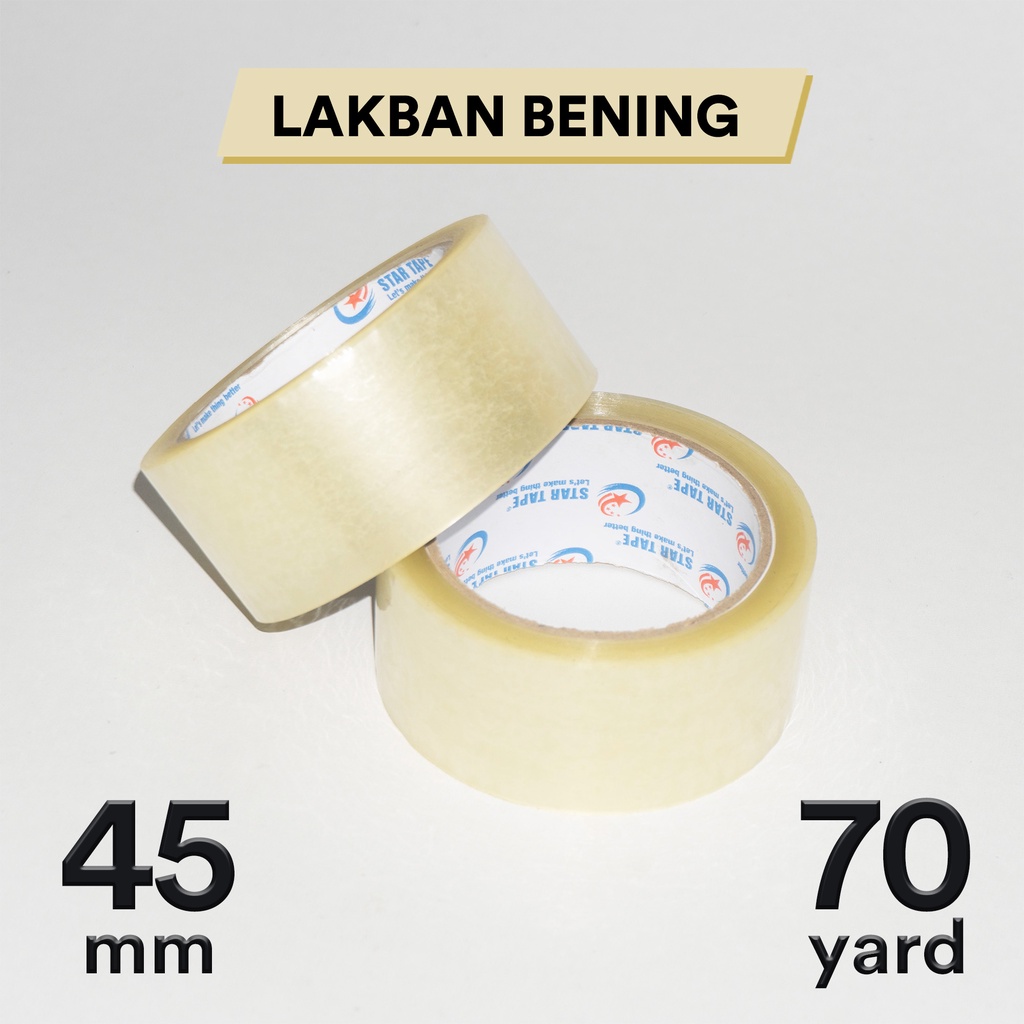 

Lakban Bening Murah 45mm 70 yard Startape