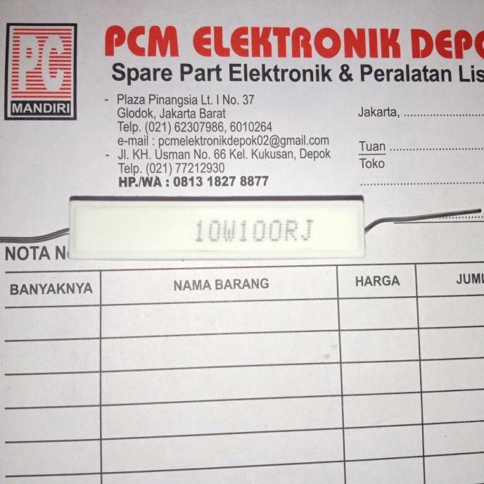 R 10w 100R 10W100RJ 100 ohm 10 watt 100 R ohm Resistor Kapur 10watt pcmelektrob9090 Ayo Beli