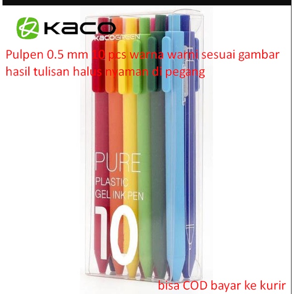 

Pulpen 0.5 mm 10 pcs warna warni sesuai gambar hasil tulisan halus nyaman di pegang
