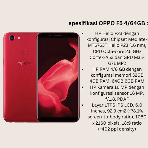 HP OPPO A3S RAM 6/128GB OPPO F1S RAM 4/64GB OPPO F5 RAM 4/64GB OPPO RAM A37 2/16GB original100% 4G Smartphone Android NEW GARANSI