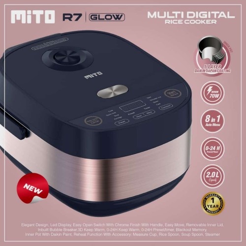 Magic Com Rice Cooker Mito R7 R 7 Low Carbo Rendah Kalori Digital 8 Fungsi 2 Liter