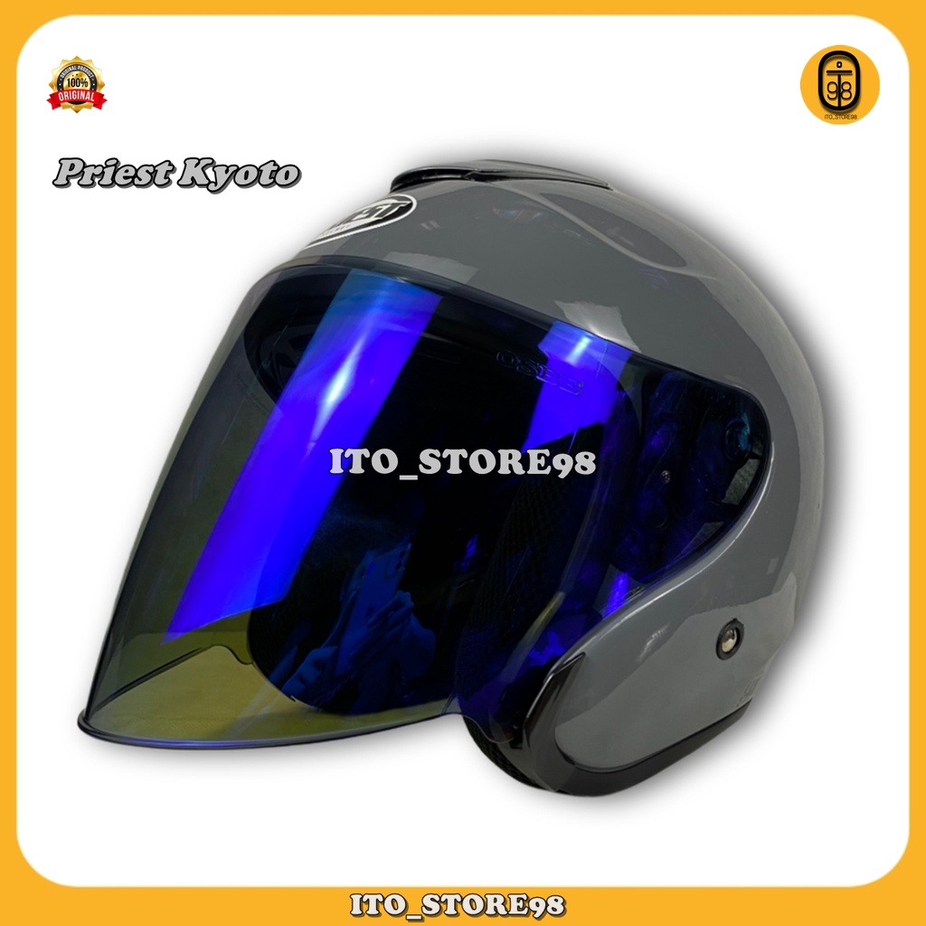 Helm Sepeda Motor Half Face Tipe Dyr Osaka / Kyt Kyoto / West Najima Helem Original Priest Untuk Pri