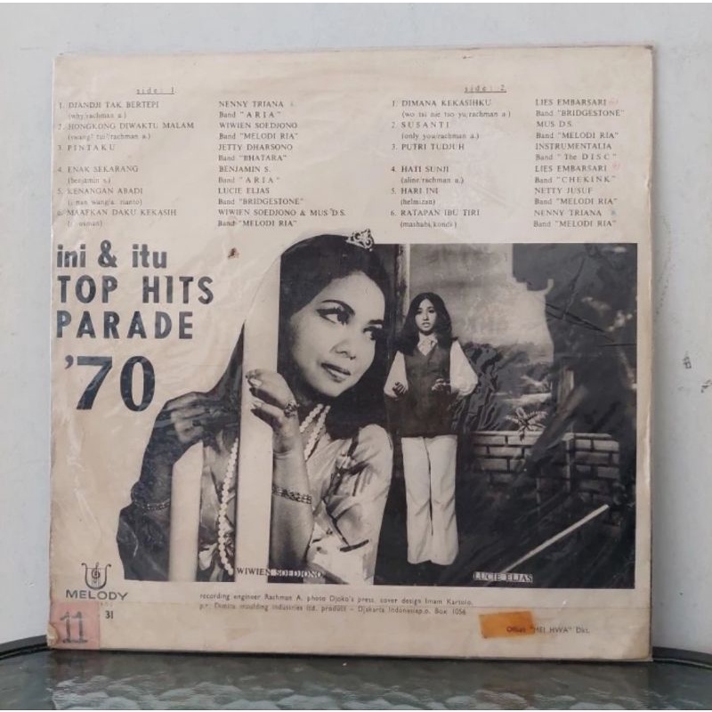 Vinyl Piringan Hitam 12 inch Ini &amp; Itu-Top Hits Parade 70