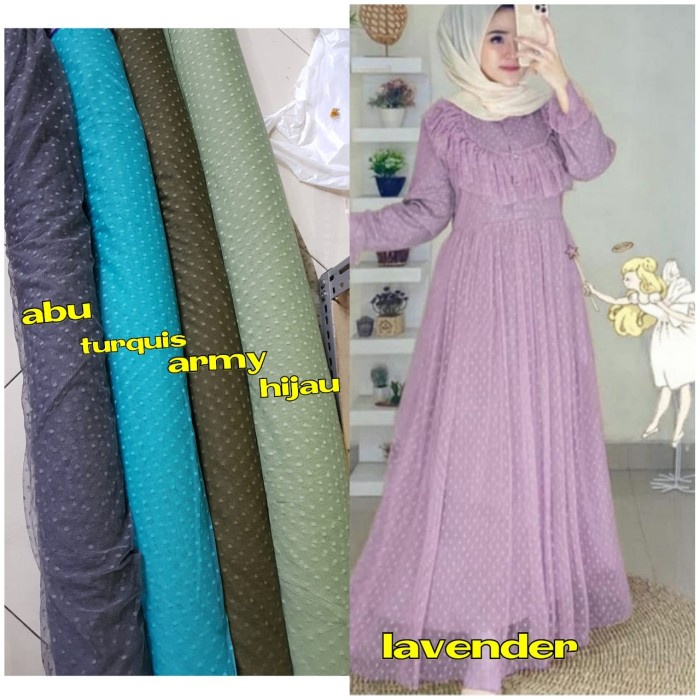 BEST SELLER KAIN TILE DOTT. BAHAN KOMBINASI EKOR GAUN KERUDUNG GAMIS. KAIN BROKAT