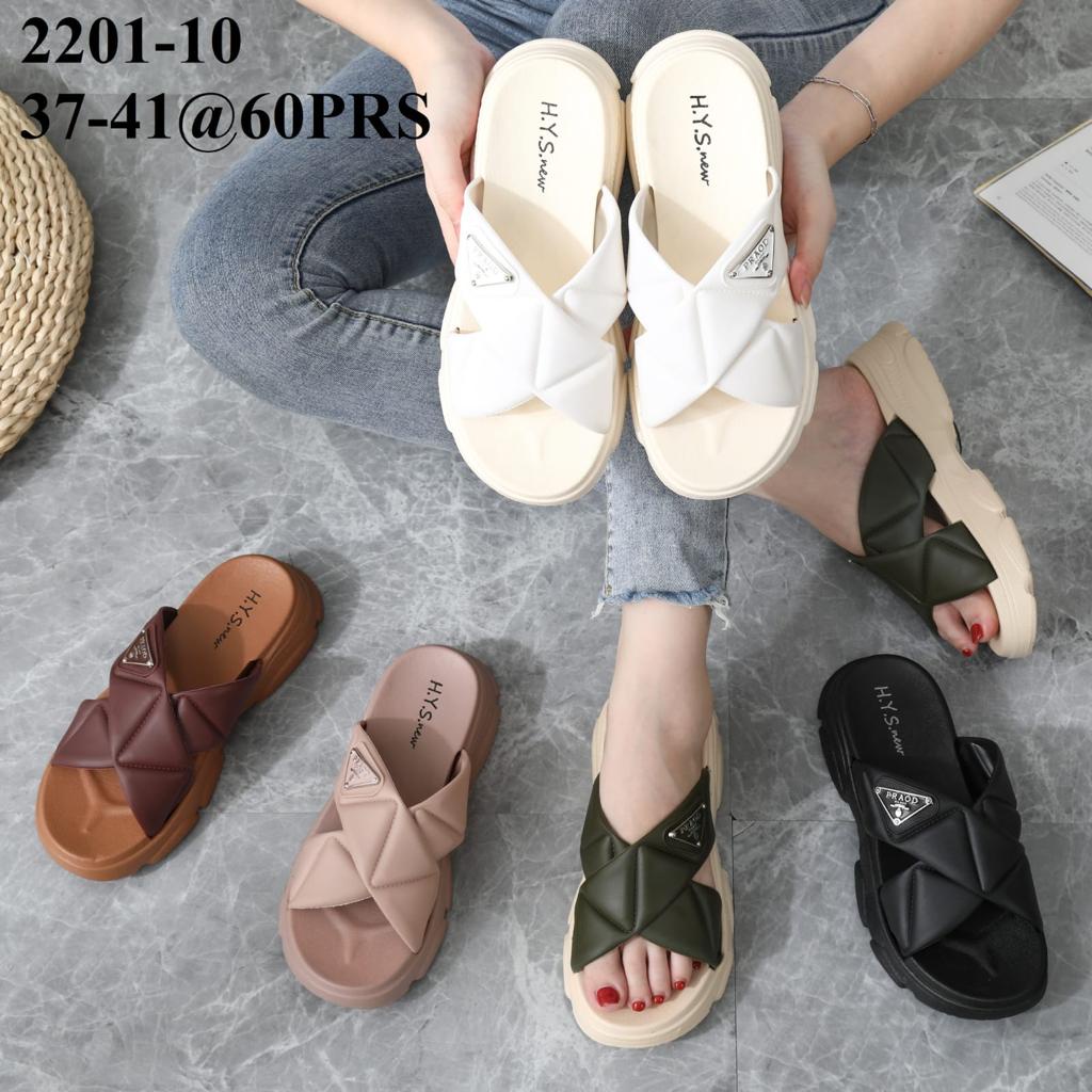 PVC Sandal Slop Wanita Karet Import Hak Tebal Motif Diamond Pin Sol Rubber Anti-Slip Empuk Elastis BALANCE K13 / Sepatu Sandal Gunung Wanita Korea CORLA