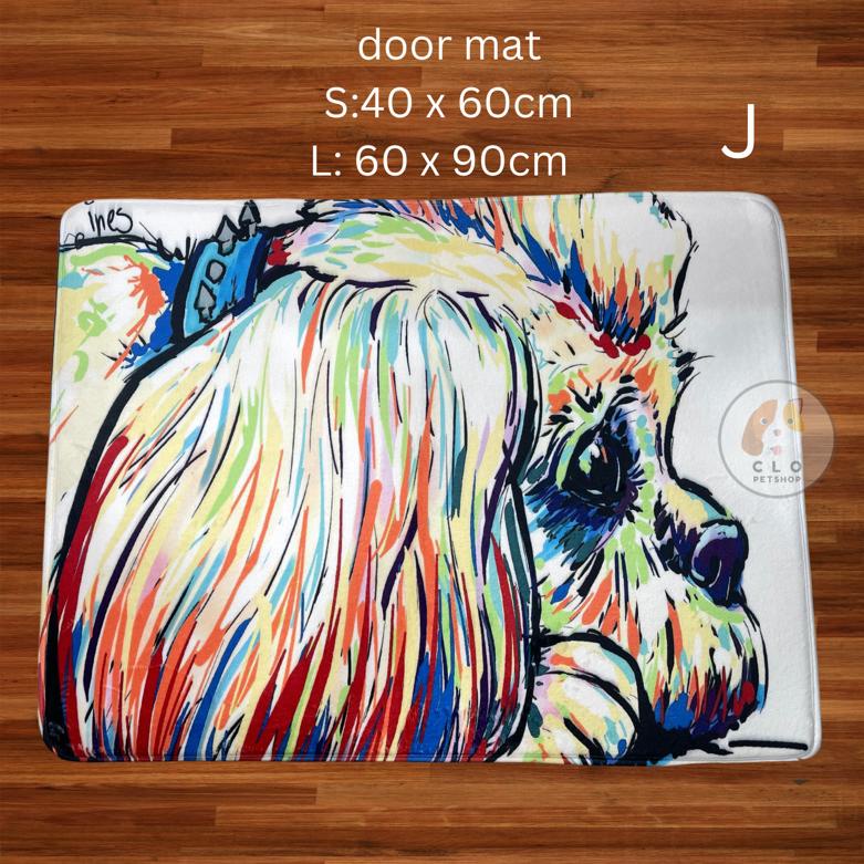 Door mat keset kaki anjing motif shihtzu J