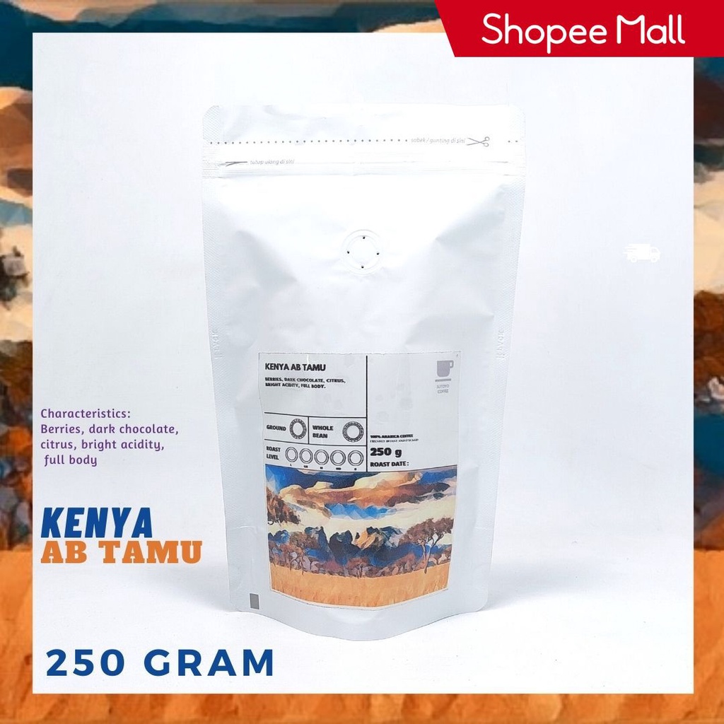 

SUTOYO COFFEE - Kopi Arabika Kenya AB Tamu 250 gram | Roast Beans | Specialty Coffee