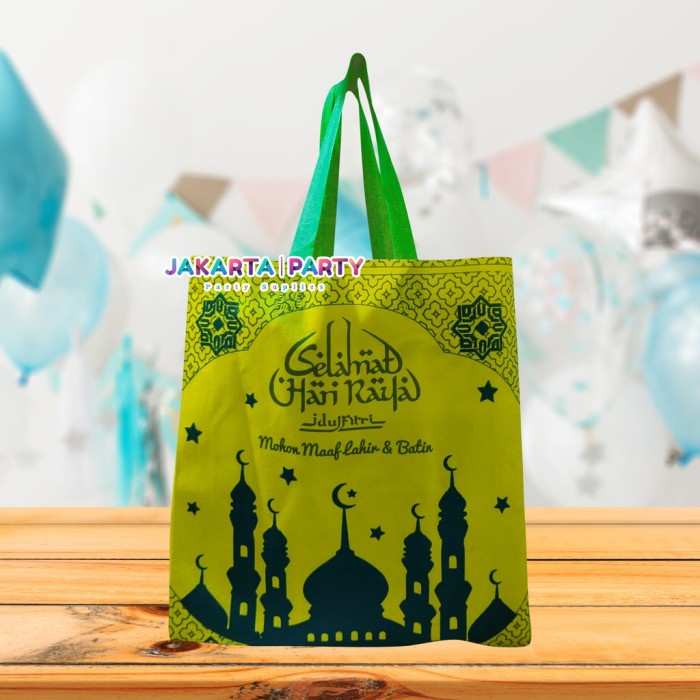 Terbaru Goodie Bag Lebaran Kuning Jumbo / Goodie Bag Idul Fitri / Tas