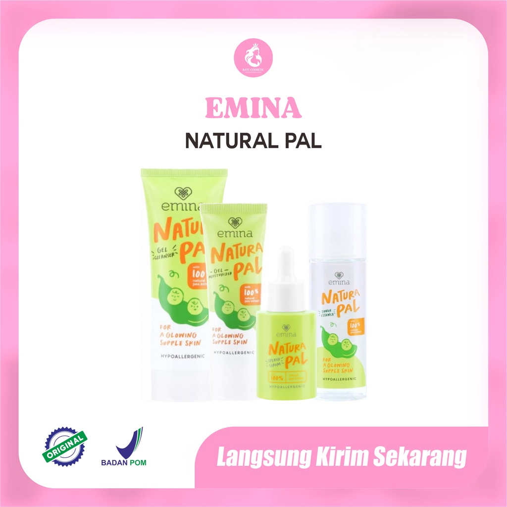 EMINA Natura Pal Toner Essence | Serum | Gel Cleanser | Gel Moisturizer | Perawatan Wajah