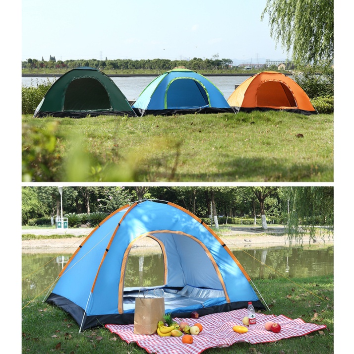 WTW  Tenda Camping Kapasitas 2-4 Orang Tenda Otomatis Outdoor &amp; Indoor Tenda Gunung