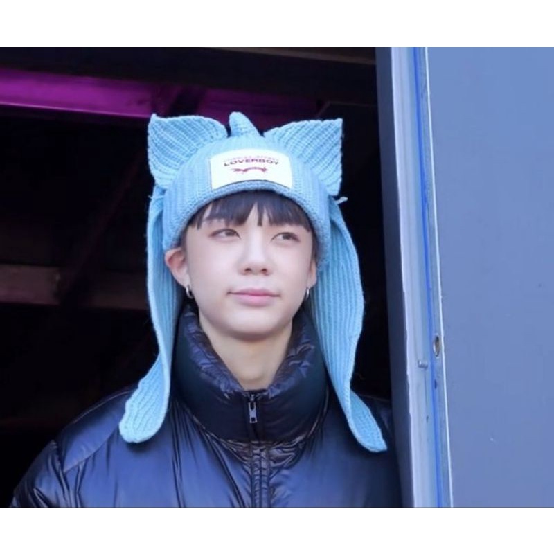 HANDMADE CAT BUNNY EAR DINO BEANIE HAT/LOVERBOY HAT/ 8 TURN LEE SEUNGHEON/NCT HAT/TOPI KELINCI LUCU/
