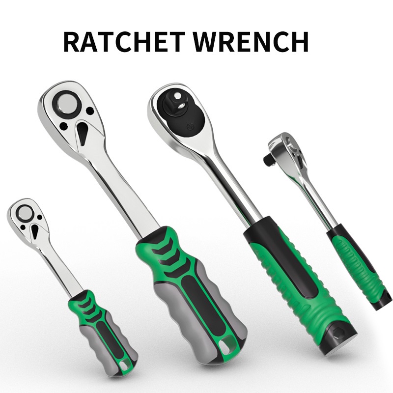 ISKU Kunci Shock rachet Wrench Dengan Karet 1/2 Kunci Ring rachet gagang Karet Kunci Ring pas1/4