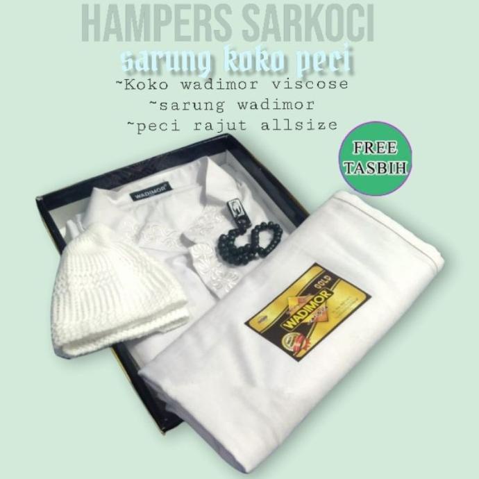 Paket Hampers baju Koko dan sarung wadimor terbaru
