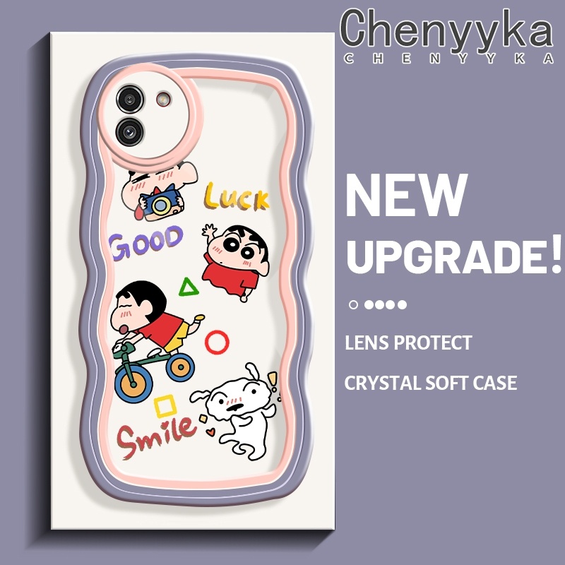 Untuk Samsung A03 Core A03s A02s Casing Mini Kartun Caryon-Chin Chan Patten Indah Krim Batas Gelomba