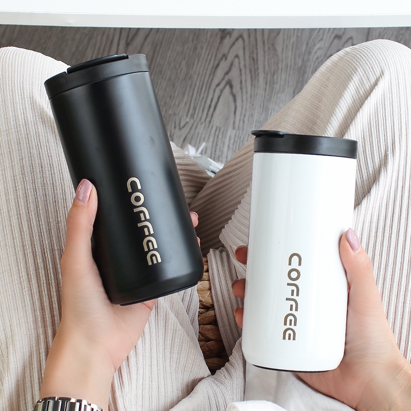 &lt;^ SJA ^&gt; COFFEE CUP STAINLESS STEEL 500ML BOTOL TERMOS KOPI ANTI TUMPAH VACUM STAINLESS TAHAN PANAS