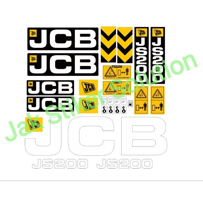 

Stiker Excavator JCB JS200 Sticker Alat Berat