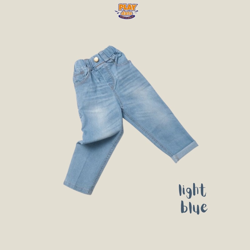 Playdate Celana Panjang Jeans Cargo Denim Anak Laki Laki Unisex 1 sampai 5 Tahun