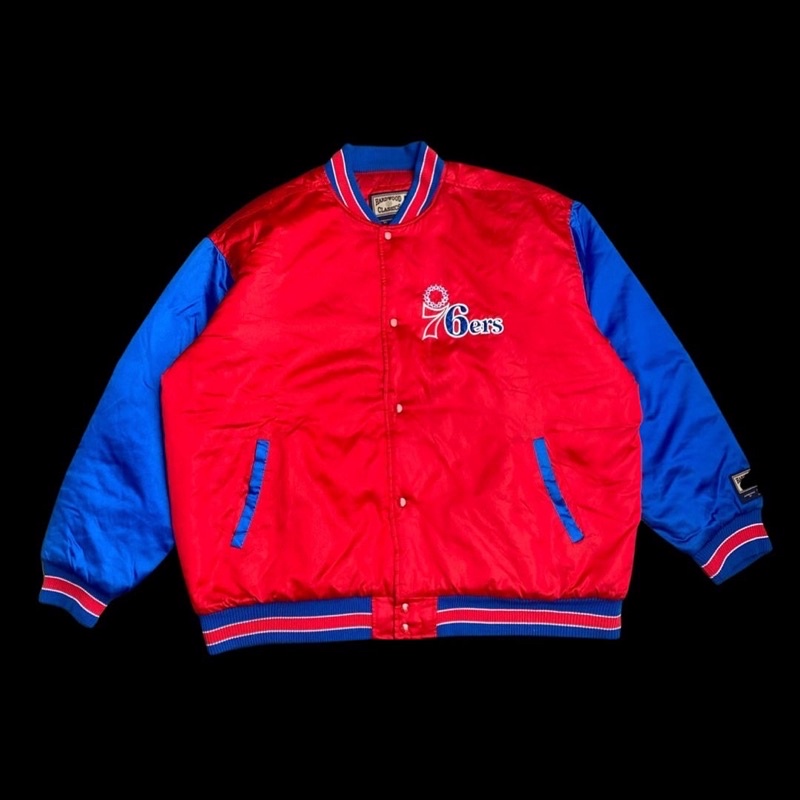 Hardwood Classics 76ers Retro Satin Varsity Jacket