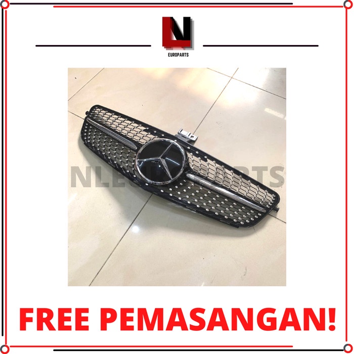 Grill Diamond Mercedes Benz Mercy W204 Silver List with emblem logo