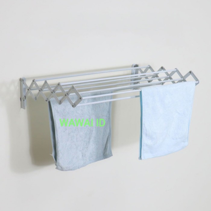 Terlaris Krisbow Gantungan / Jemuran Handuk Dinding Tempel Lipat 60 Cm - Putih