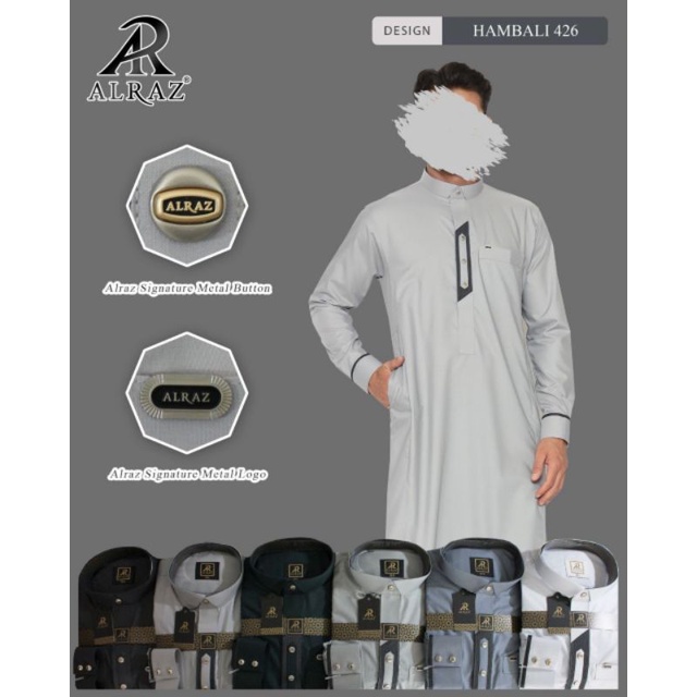 (Bisa COD) Jubah Al Raz Manset Premium Bordir, Gamis Jubah al Haramain style