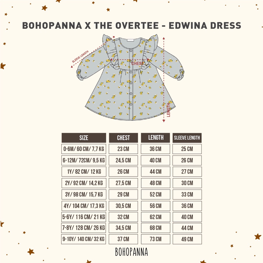 BOHOPANNA X THE OVERTEE - EDWINA DRESS / Dress Anak Perempuan