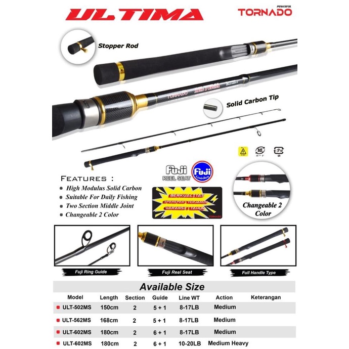 Joran Tornado ULTIMA Full Handle Solid Tip - Galatama galapung Fuji