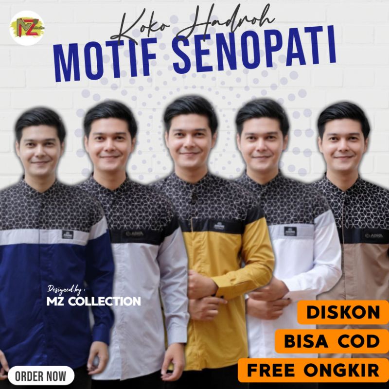 (Bisa COD) Baju Koko Hadroh Motif Senopati - Seragam Majlis Sholawat, Gus Azmi Syubbanul Muslimin, A