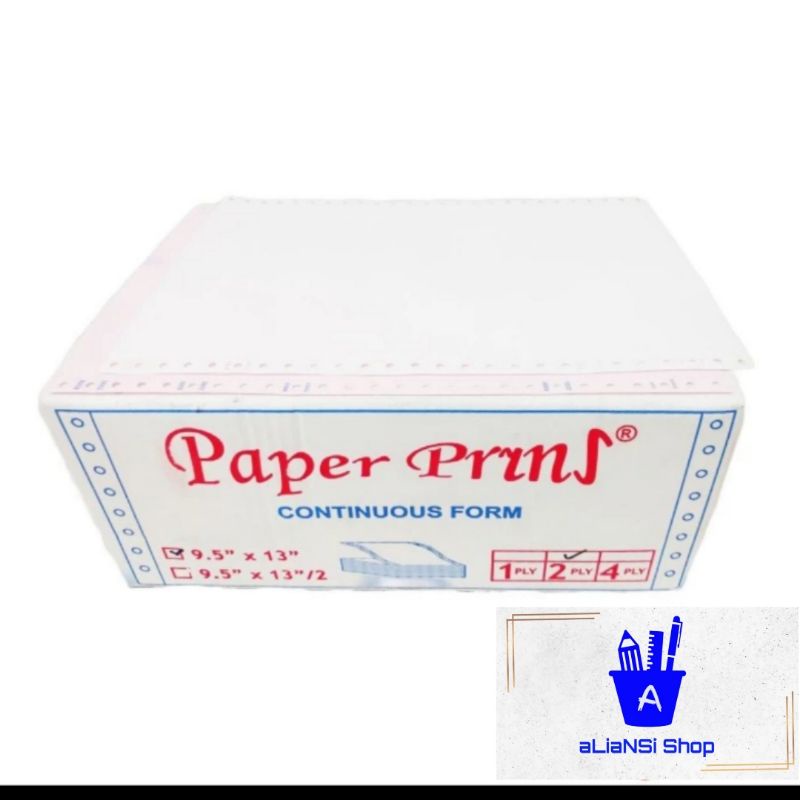 

Continuous Form 9,5" x 13" (2 PLY) - merk PAPERPRYNS