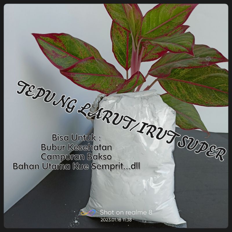 

Tepung Larut/Irut/Garut 1 Kg Halus Super (Harga Murah,Bukan Murahan)