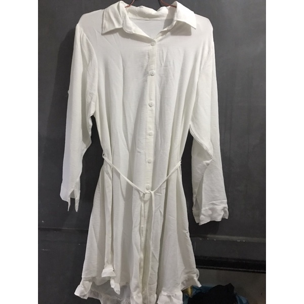 Tunik crinckle BrokenWhite uk S-L (preloved but New)