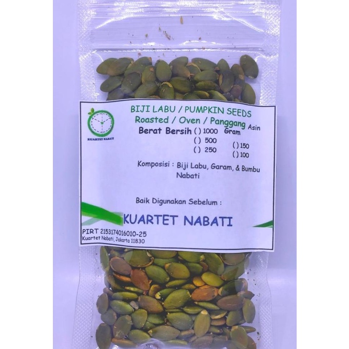 

STOK TERBATAS ROASTED PUMPKIN SEED - BIJI LABU KUPAS - OVEN - MATANG 100 GR