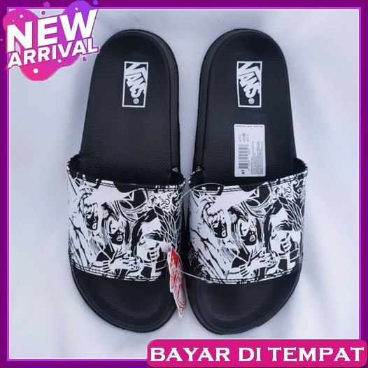 Sandal Pria Casual Cowok Lebaran 2023 Sendal Dewasa Distro Keren Sendal Slop Marvel  Sendal Pria Sen