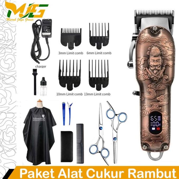 Diskon Paket Alat Cukur Rambut Kemei Km-3705 Mesin Potong Dan Pangkas Leniga12