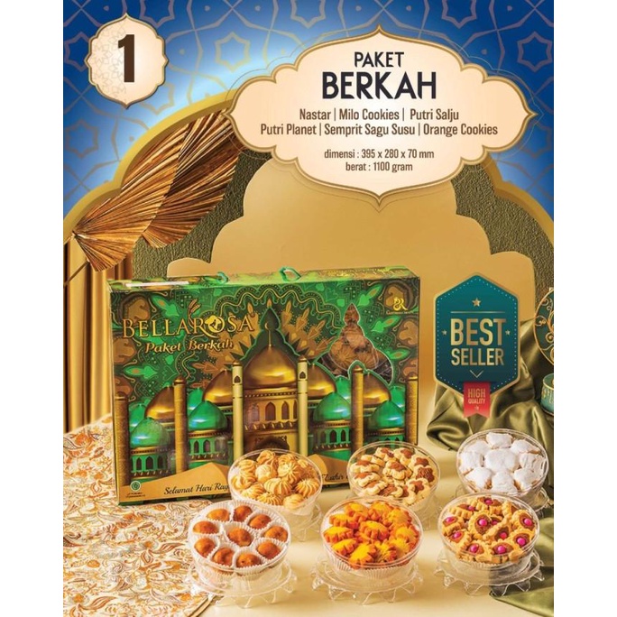 

TERLARIS!!! BELLAROSA PAKET BERKAH - KUE KERING PARCEL LEBARAN HAMPERS SNACK