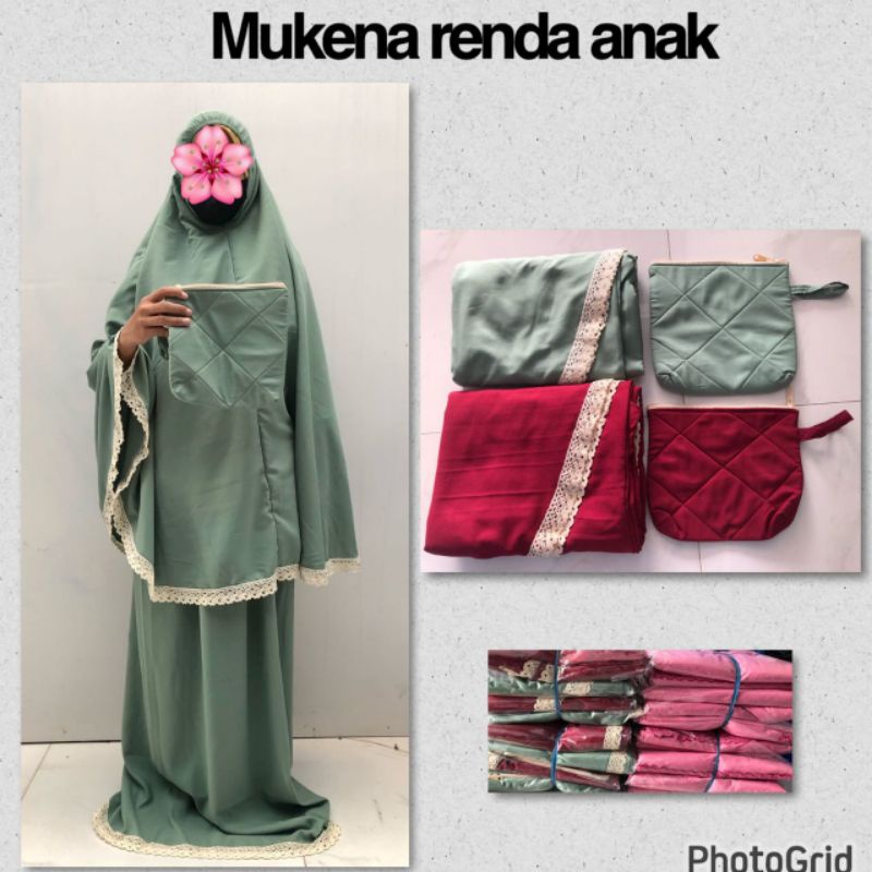 mukena anak bahan katun / mukena renda anak / mukena anak murah grosiran