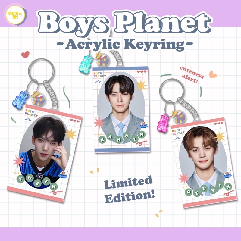 BOYS PLANET KEYRING KEYCHAIN GANTUNGAN KUNCI STAR PLANET CUTE MNET HERE I AM