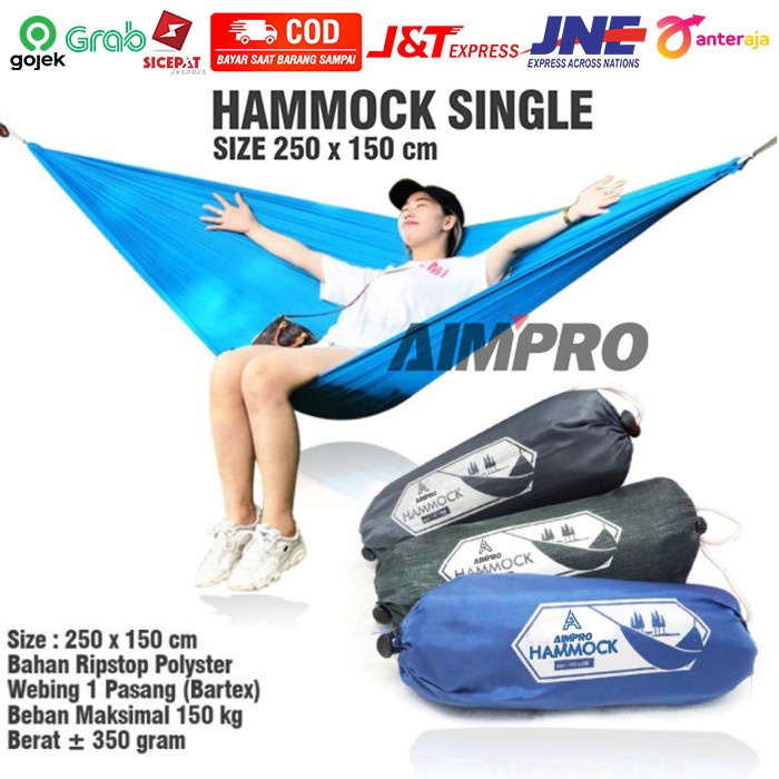 Hammock Dewasa Outdoor Kombinasi Sport Santai Olahraga H6H3 Elastis Camping Gradasi Diskon Tebal Tem