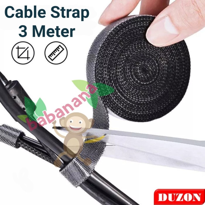 

Terlaris Cord Duzon 3 Meter Cable Strap Management Cutable Holder Kabel Perapih