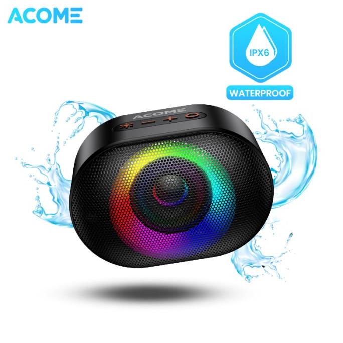 TERBARU ACOME Speaker Bluetooth 5.0 TWS 10W IPX6 Waterproof RGB Garansi A10 SPEAKER BLUETOOTH/SPEAKE