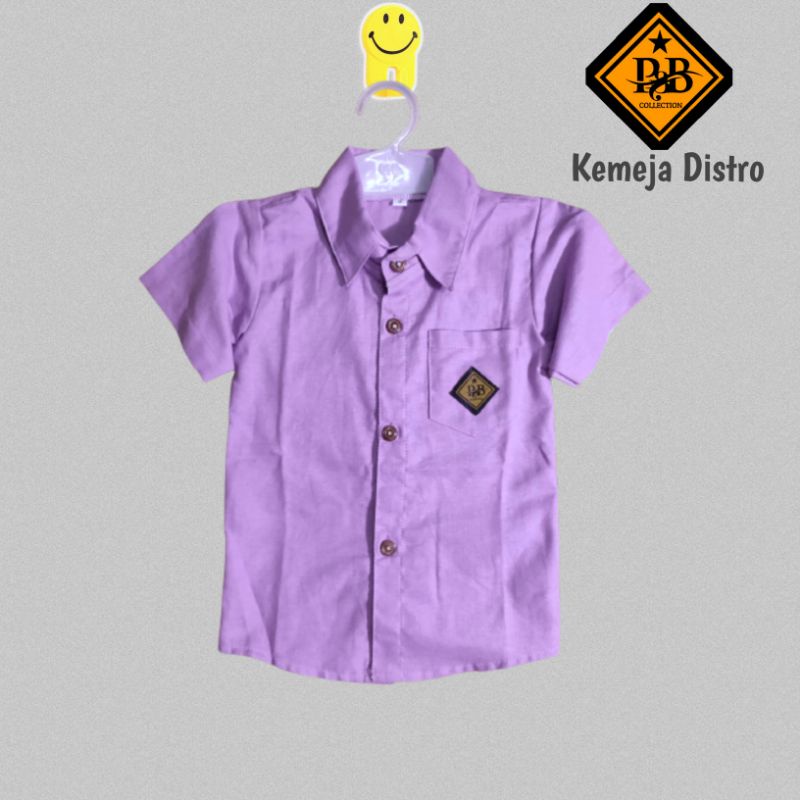 Kemeja PB warna ungu Polos Hem distro anak cowok