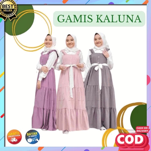 Baju Muslim Anak Perempuan 2023 Setelan Gamis Tanggung Terbaru Syari Idul Fitri Remaja Games Cewek 7
