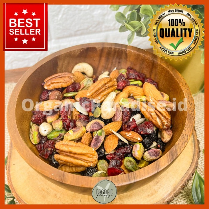 

PROMO LEBARAN 2023!! Trail Mix / Mixed Nut Organic Please 300gr Premium Quality Fresh