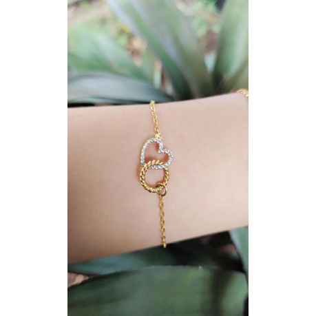 Gelang Love Ring Ulir Emas 8k