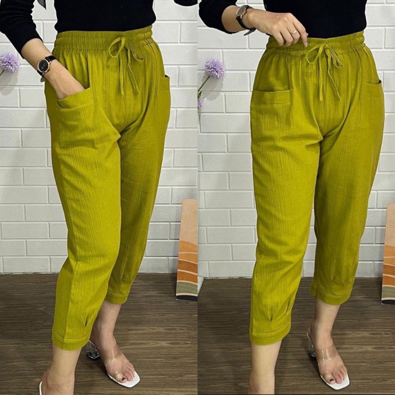 Haruka Pants Crinkle Jumbo/ Celana Sasha Pants Korean style 7/9 / Celana Joger Wanita Dewasa/ Celana