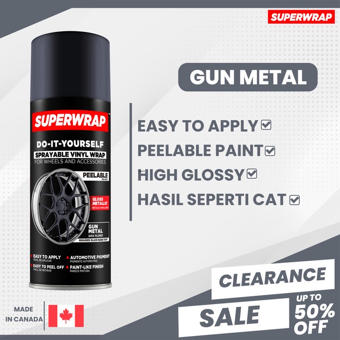 Terlaris Superwrap Gun Metal Cat Semprot Dapat Dikelupas