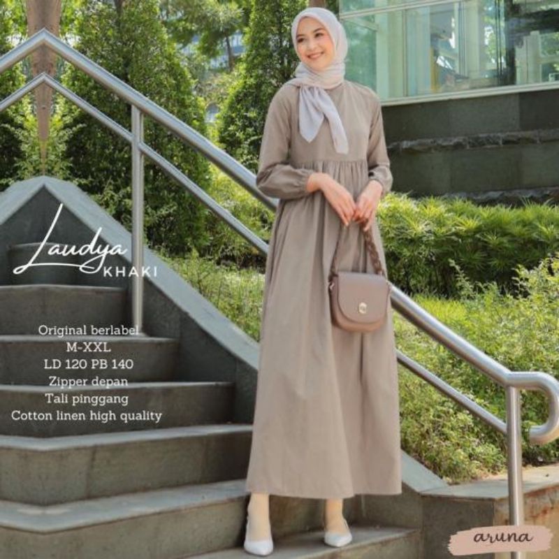 Laudya Dress Maxy | Gamis Big Size Cotton Linen