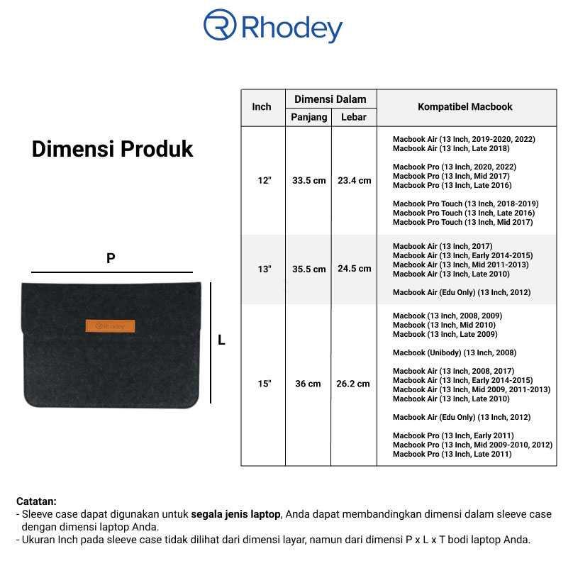 Rhodey Sleeve Case Laptop Macbook with Pouch K01