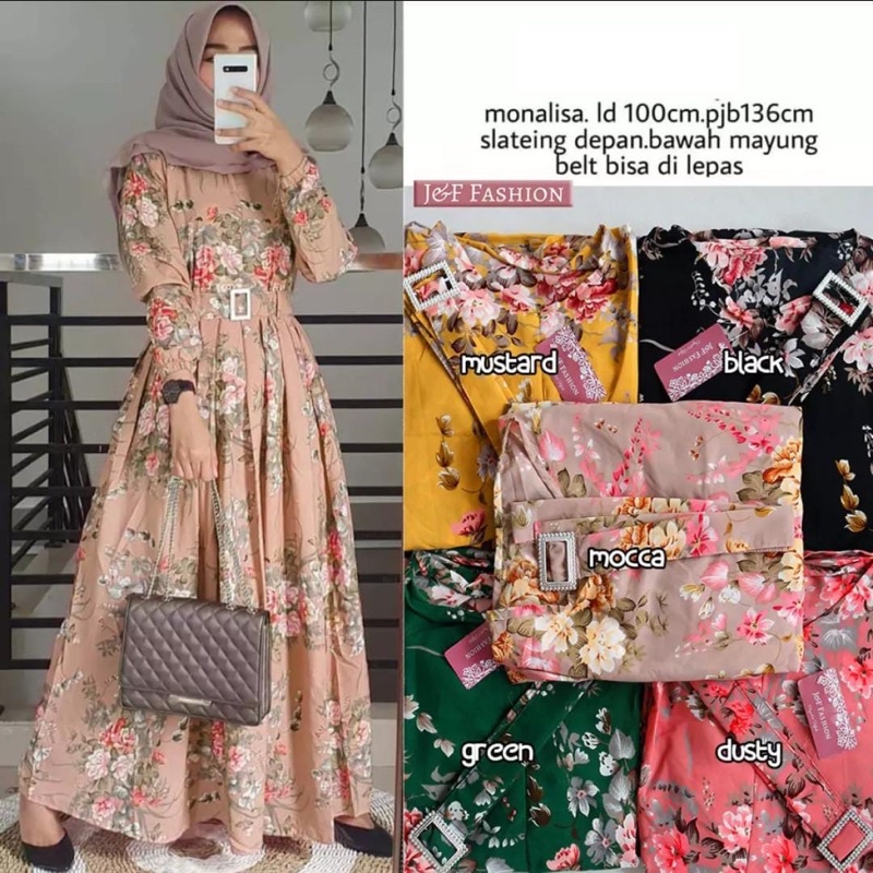 Terbaru ✨ Dress Syar'I Gamis Wanita Motif Bunga Sakura Gamis Jumbo Gamis Kekinian Gamis Dan Ada✅ / G